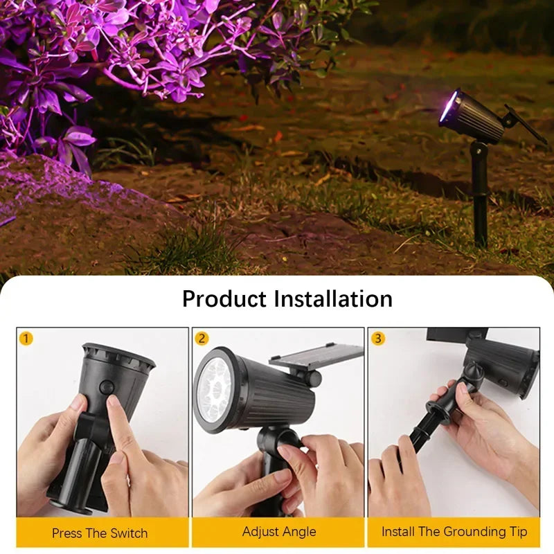 9 LED Solar Outdoor Waterproof Spotlights