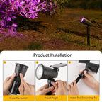 9 LED Solar Outdoor Waterproof Spotlights