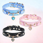 Leather Pet Collar, 8-15''Neck
