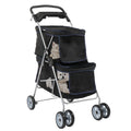 Pet Stroller for 2, Double 4-Wheel