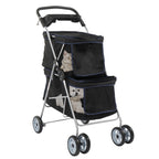 Pet Stroller for 2, Double 4-Wheel