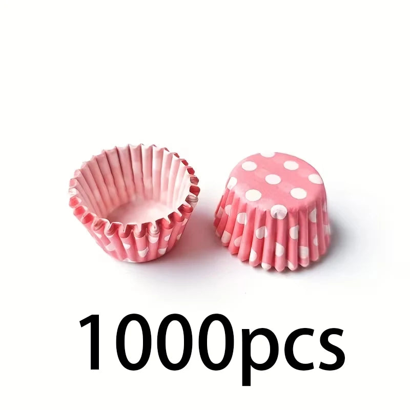 1000Pcs  Pattern Mini Cake Paper Liners