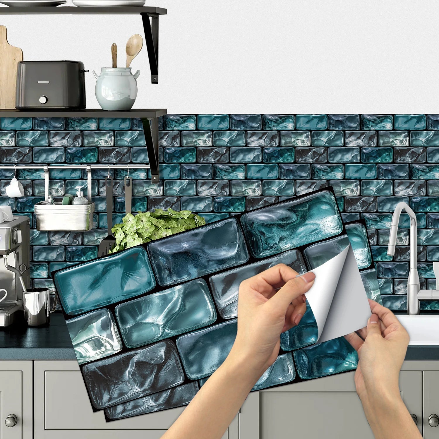 Vintage Faux Wall Tile Self-Adhesive Decal