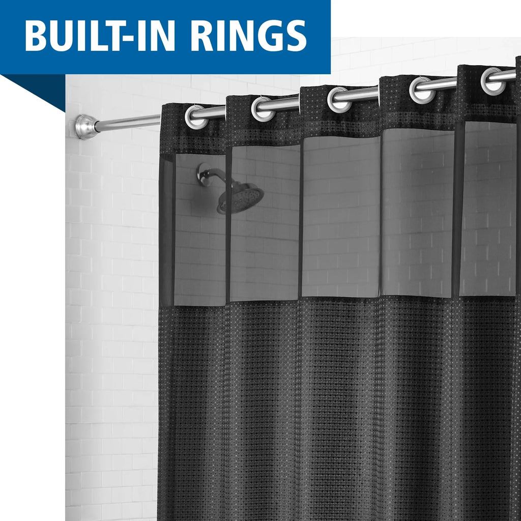 Fabric Shower Curtain with Built-in Rings, 70" x 74"