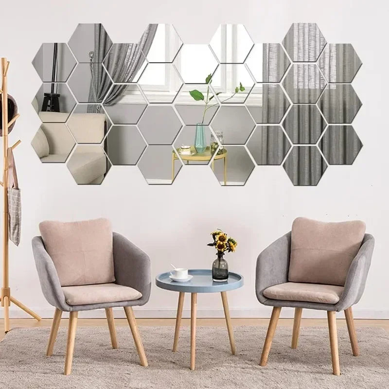 Hexagon Acrylic Mirror Wall Sticker
