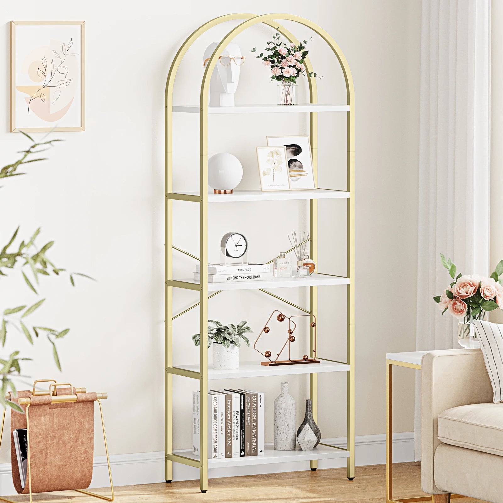 5 Tier Wooden Bookcase