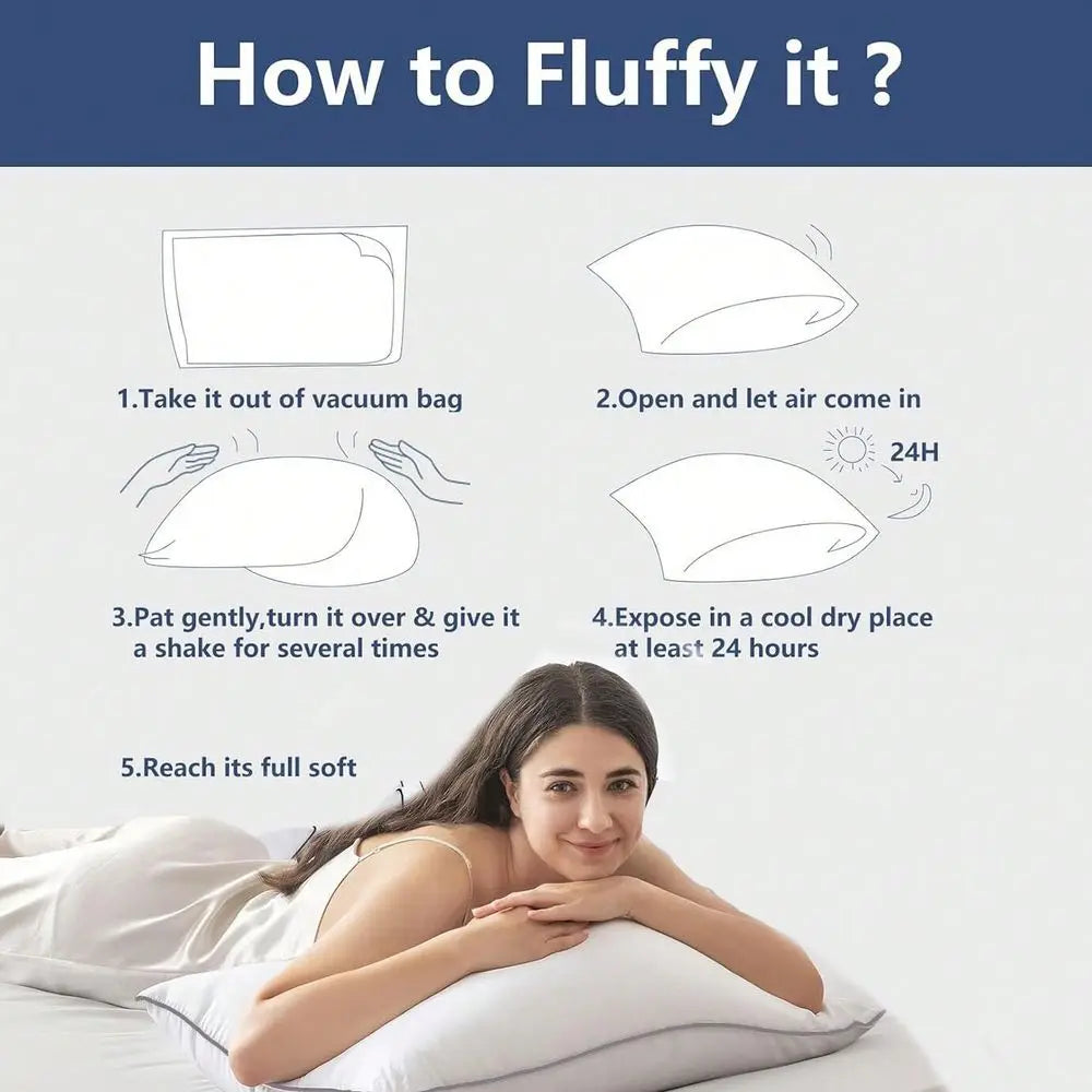 2PC Bed Pillows / Soft Down Alternative