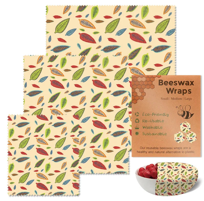 3PC/SET Beeswax Food Wraps, Reusable