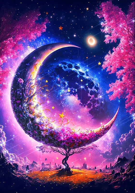 Diamond Painting Fantasy Moon Tree