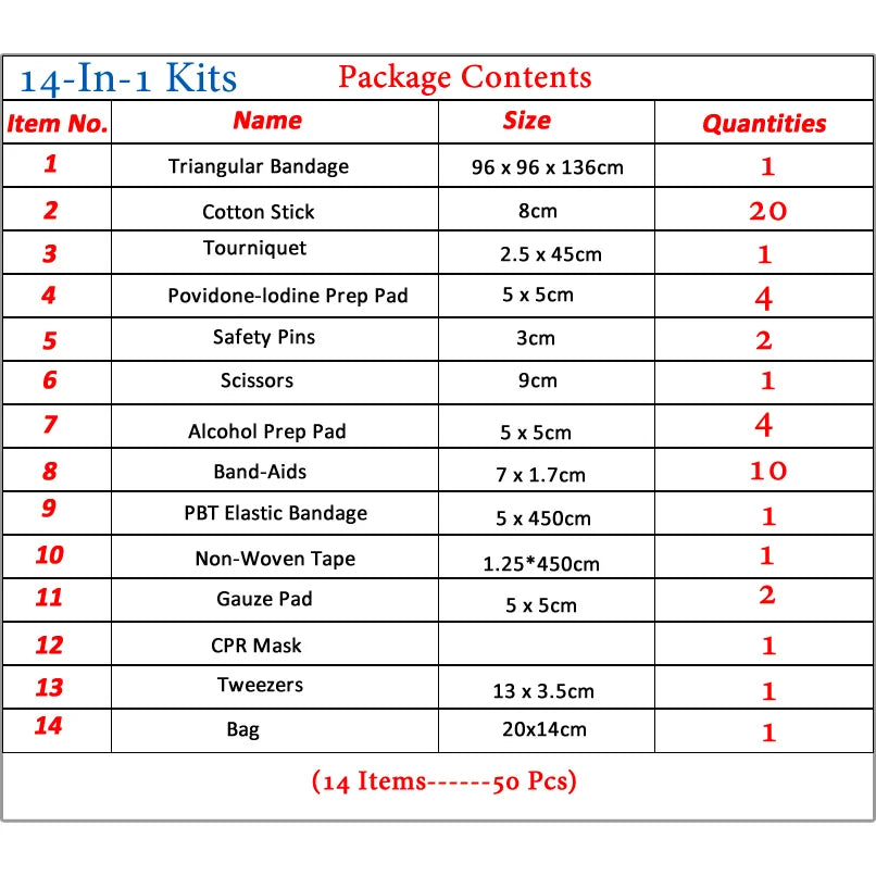 50pcs First Aid Kit