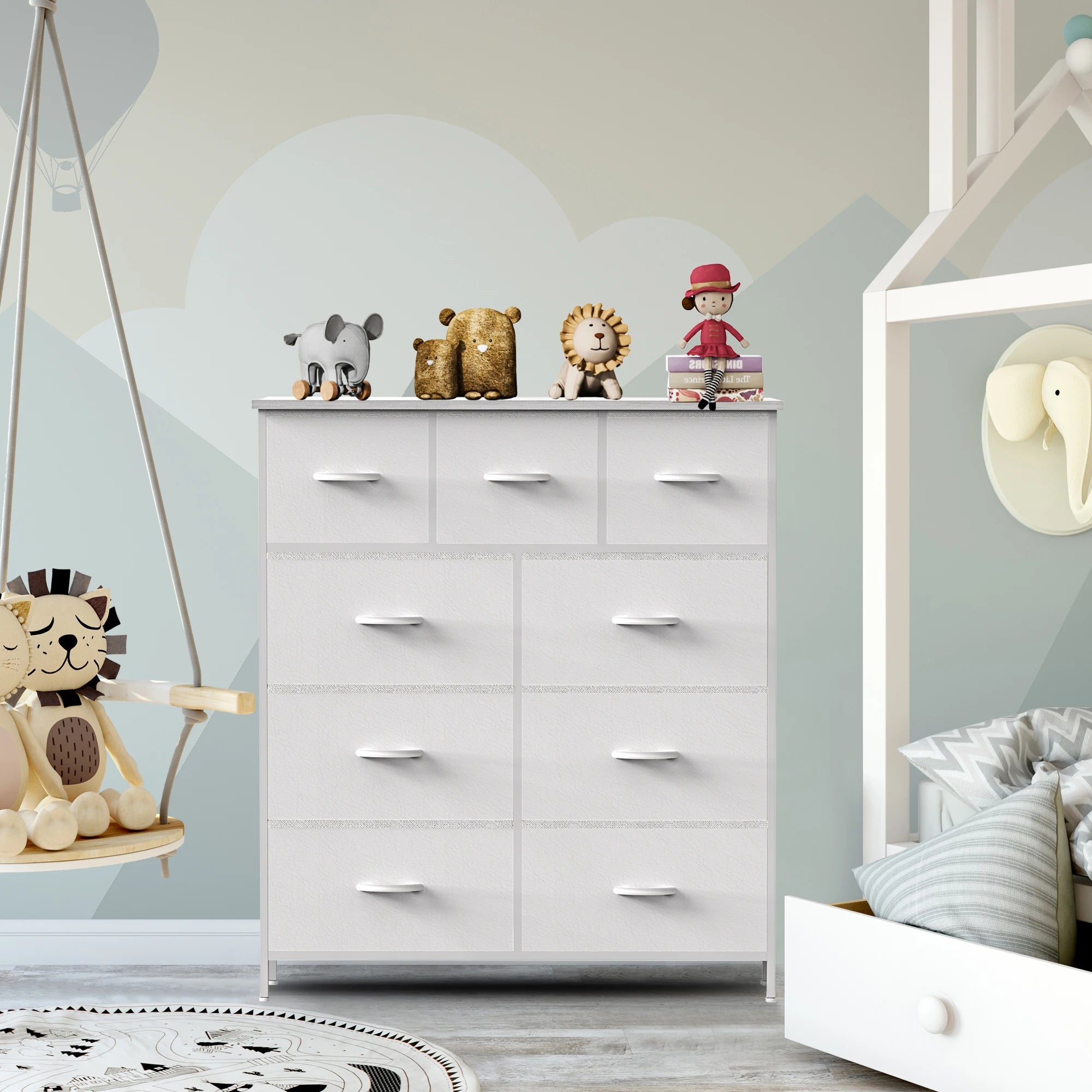 Dresser With 9 Fabric Storage Drawers