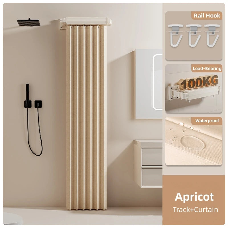Folding Rod Shower Curtain Partition