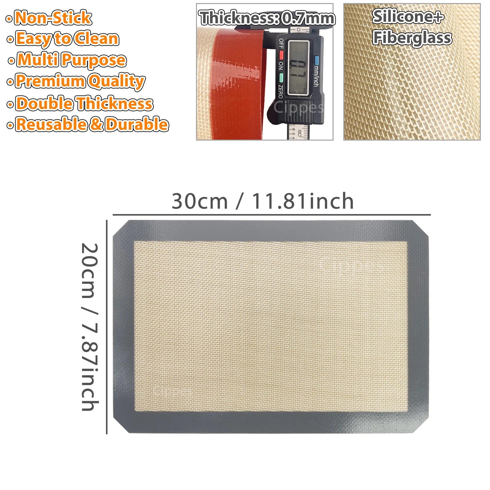 1/2PCS Silicone Baking Mats for Oven