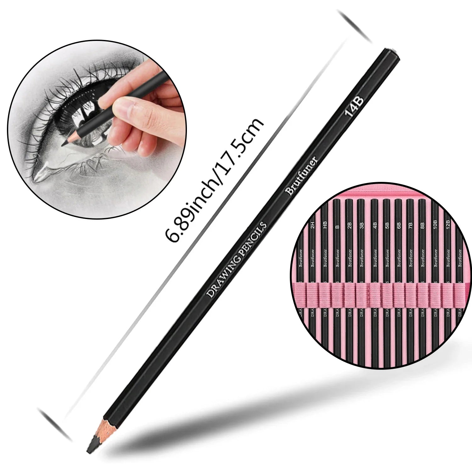 14/26/64/126 PCS Sketching Set, 3-Color Sketchbook, Blending Tools