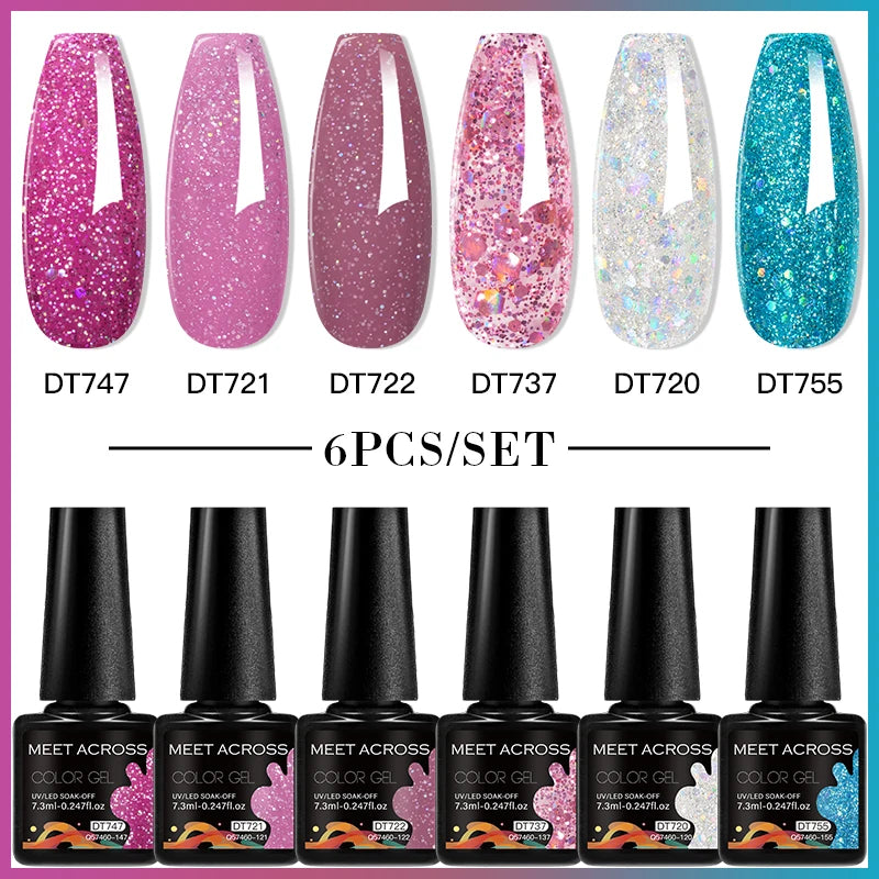 6pc Nail Gel Polish Set