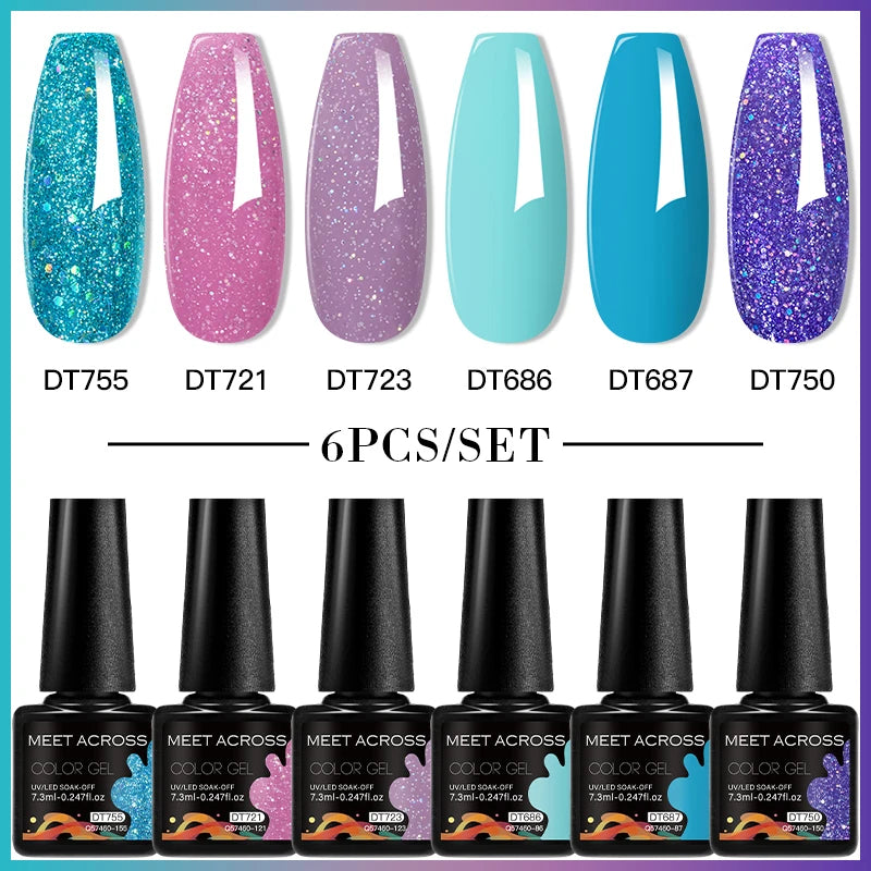 6pc Nail Gel Polish Set