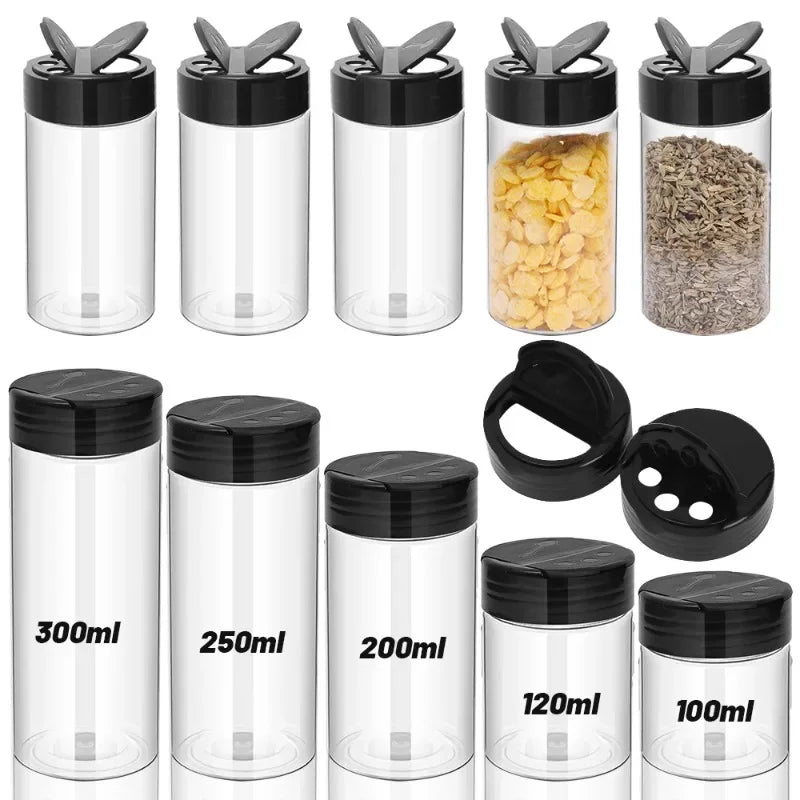 10/1PCS Clear Spice Plastic Seasoning Jars