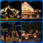 4/6/812Pcs Solar Torch Lights, Flickering Flame Waterproof