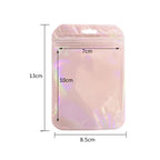50pcs Holographic Zipper Small Food Storage
