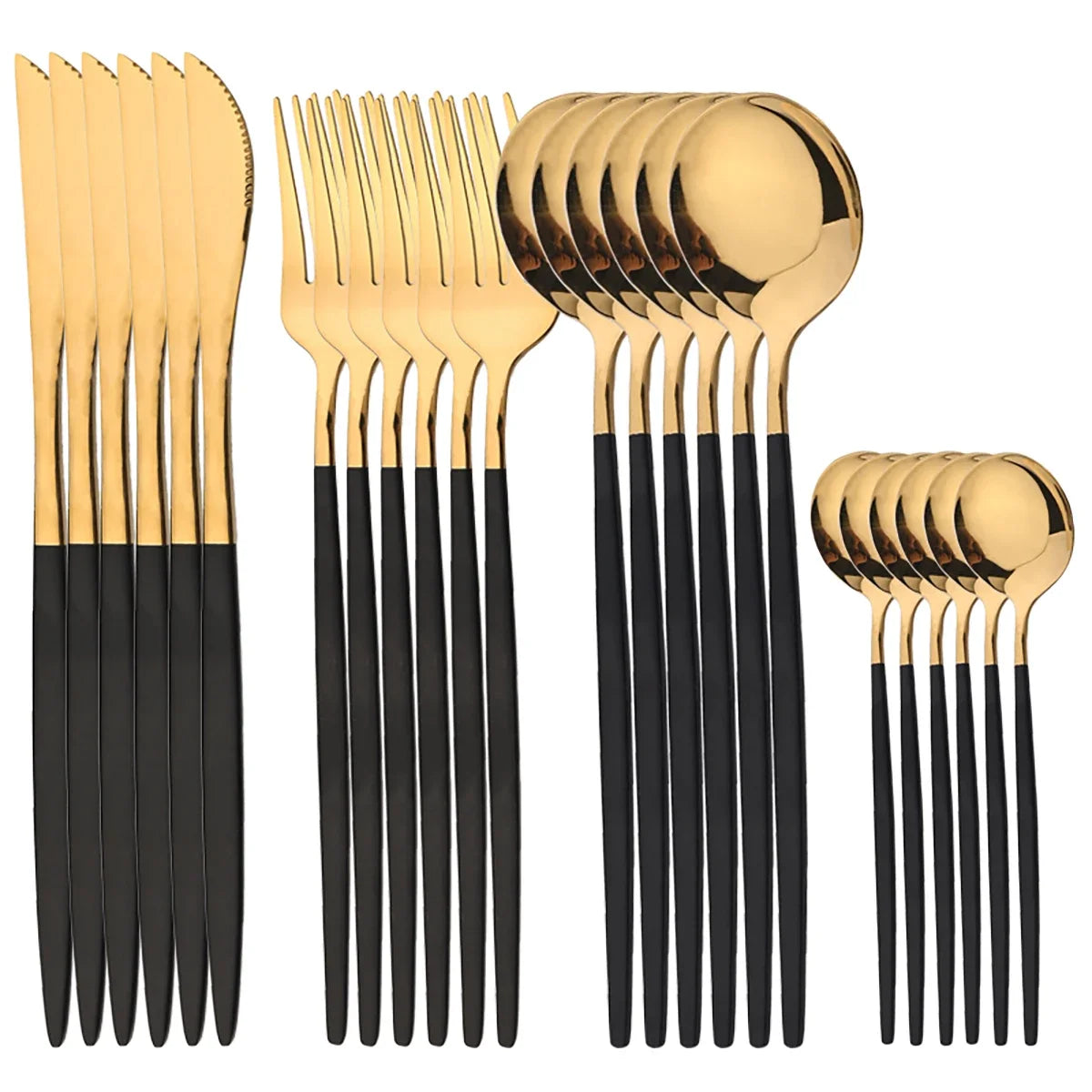 24pcs Stainless Steel Tableware Set