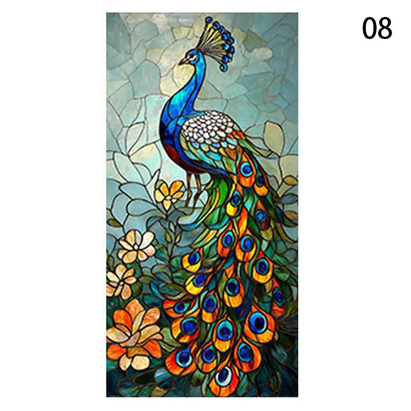 Peacock Pattern Art Window Film