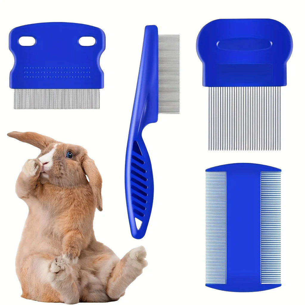 Pet- 4 Flea, Lice Combs, Stainless Steel