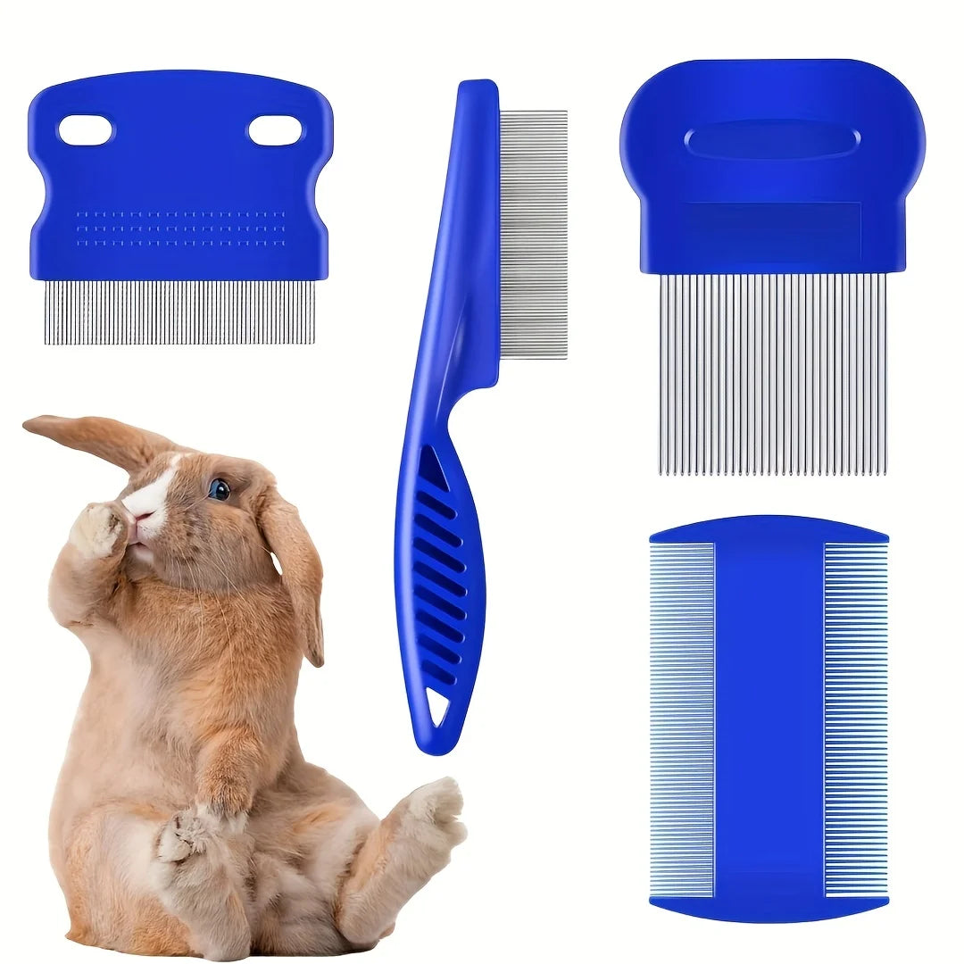 Pet- 4 Flea, Lice Combs, Stainless Steel
