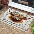Highland Cow Pattern Door Mat