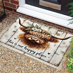Highland Cow Pattern Door Mat