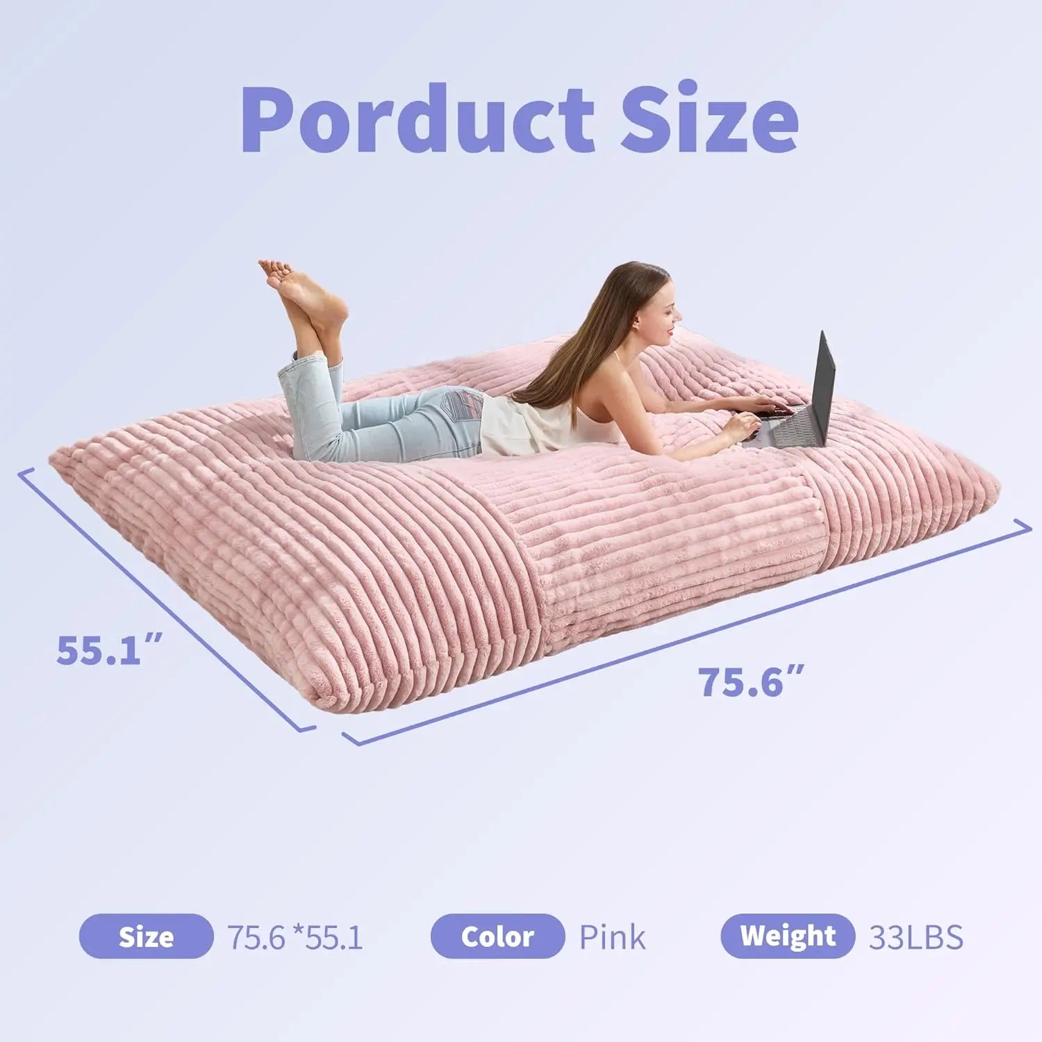 Giant Bean Bag Chair with Washable Cover