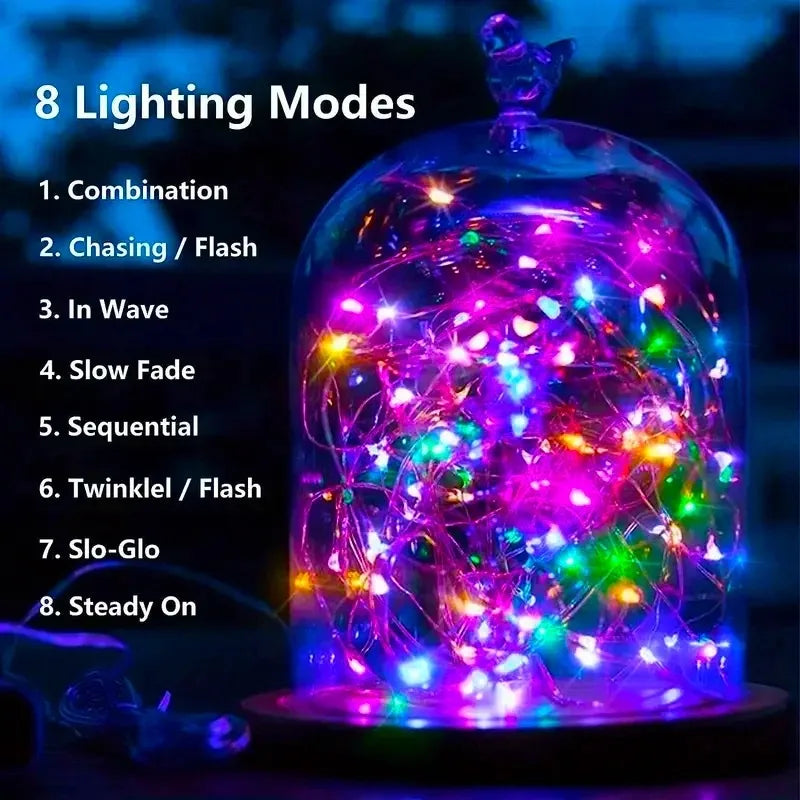 Solar Garden Lights String Lights, 8 Modes