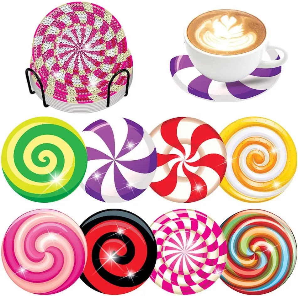 8pcs/Set  Diamond Painting Coasters / Holder
