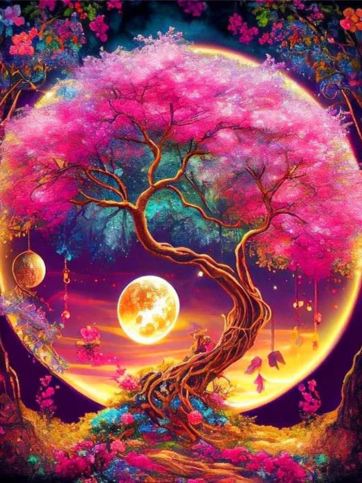 Diamond Painting Fantasy Moon Tree