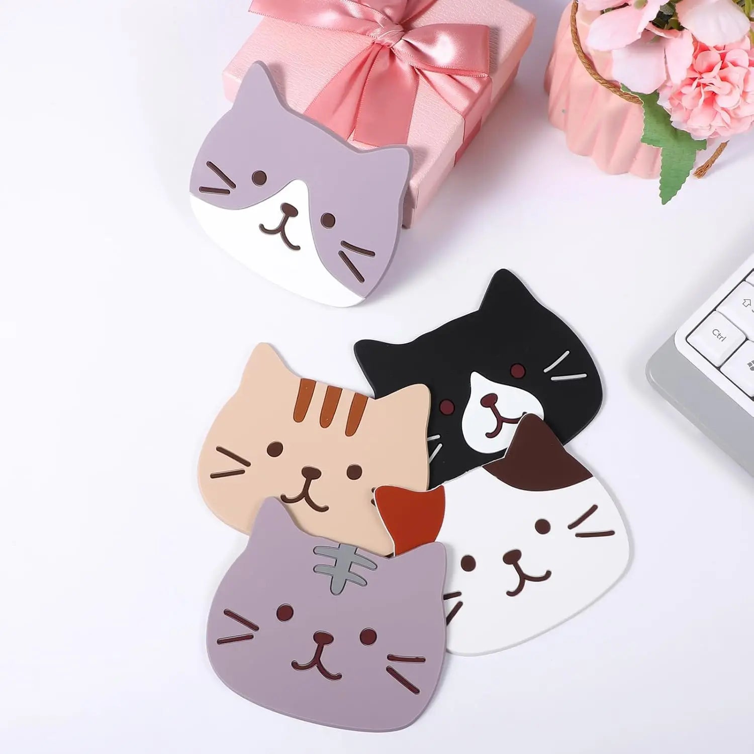 5pcs Cat Silicone Trivets