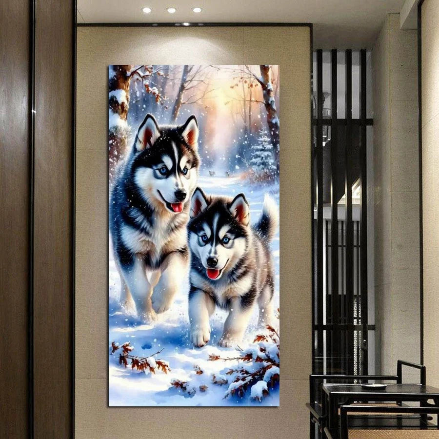 Snow Wolf Picture Large Size Diamond Art