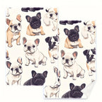 2pcs French Bulldog Print Kitchen Towels