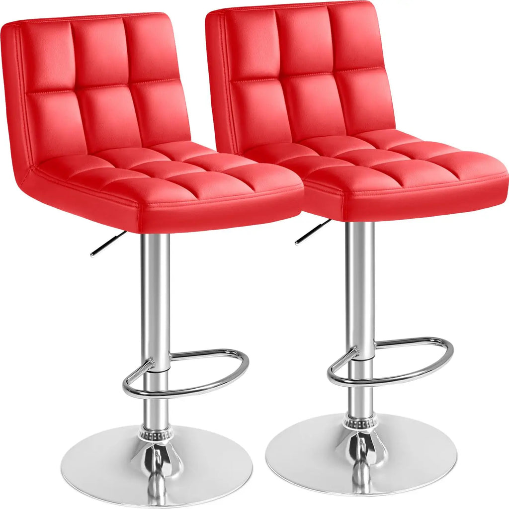 Modern Leather Swivel Bar Stools (2)