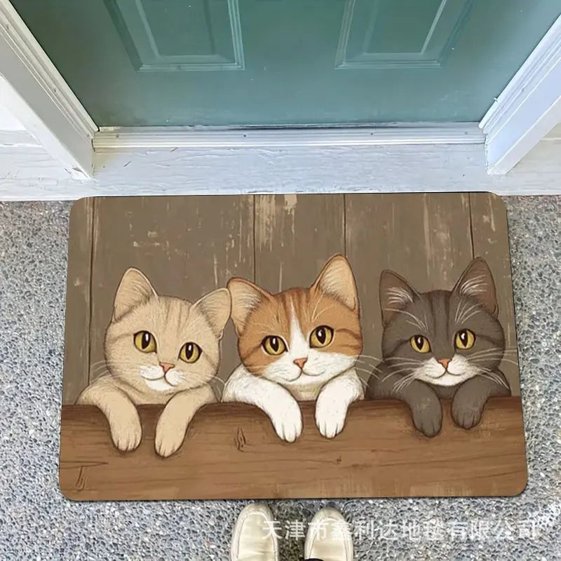 Adorable Cat Doormat/ Non-Slip