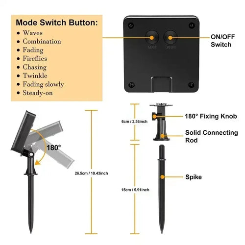 100 LEDS Solar Lights, 8 Modes