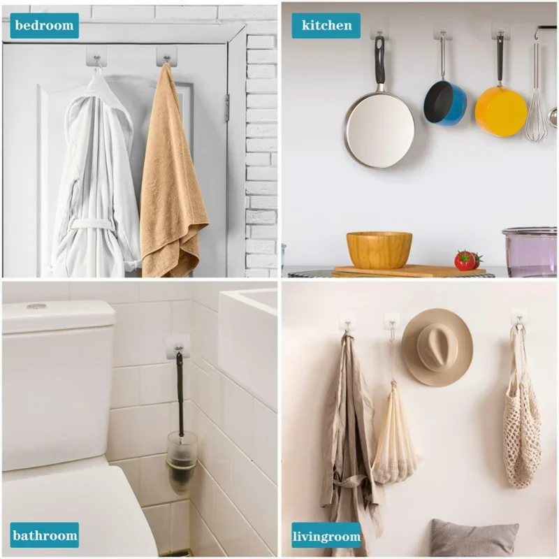 10 strong self-adhesive hooks