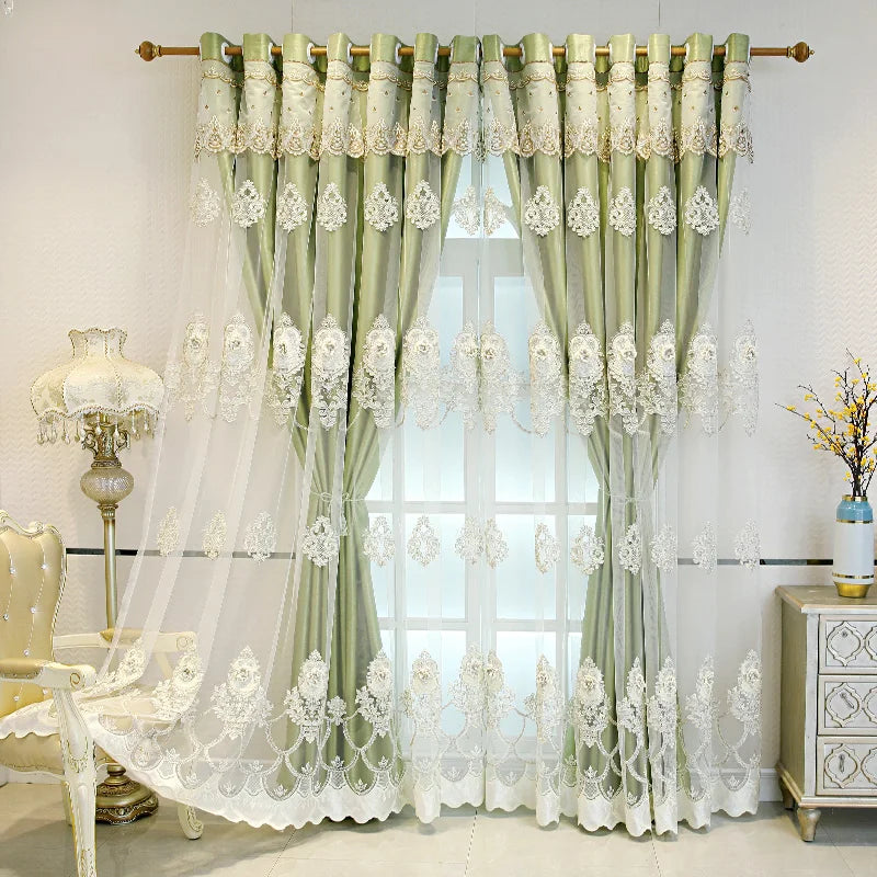 Elegant Double-Layer Curtains
