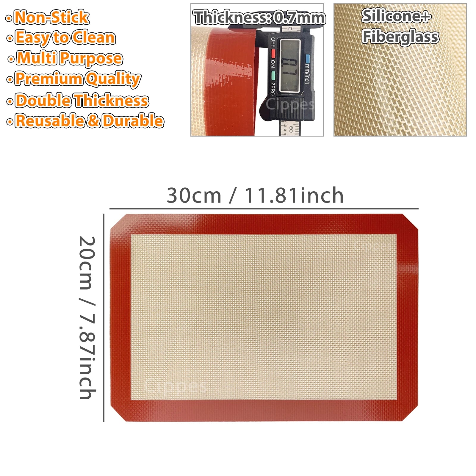 1/2PCS Silicone Baking Mats for Oven