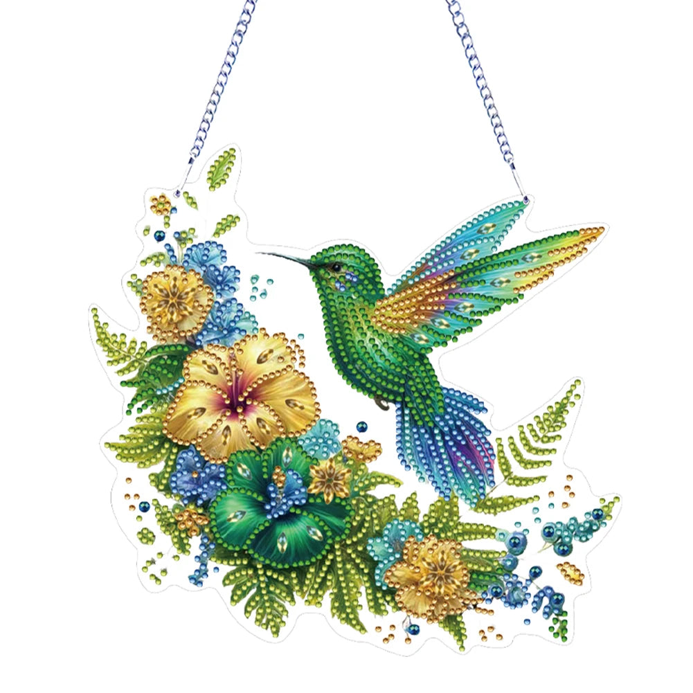 Flat Hummingbird Hanging Diamond Art Kit
