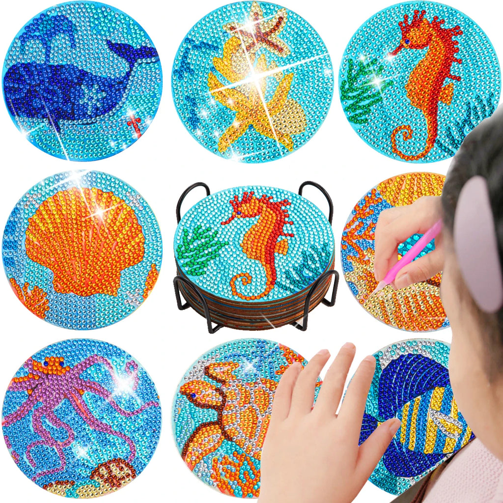 8pc/sets Diamond Painting Coasters