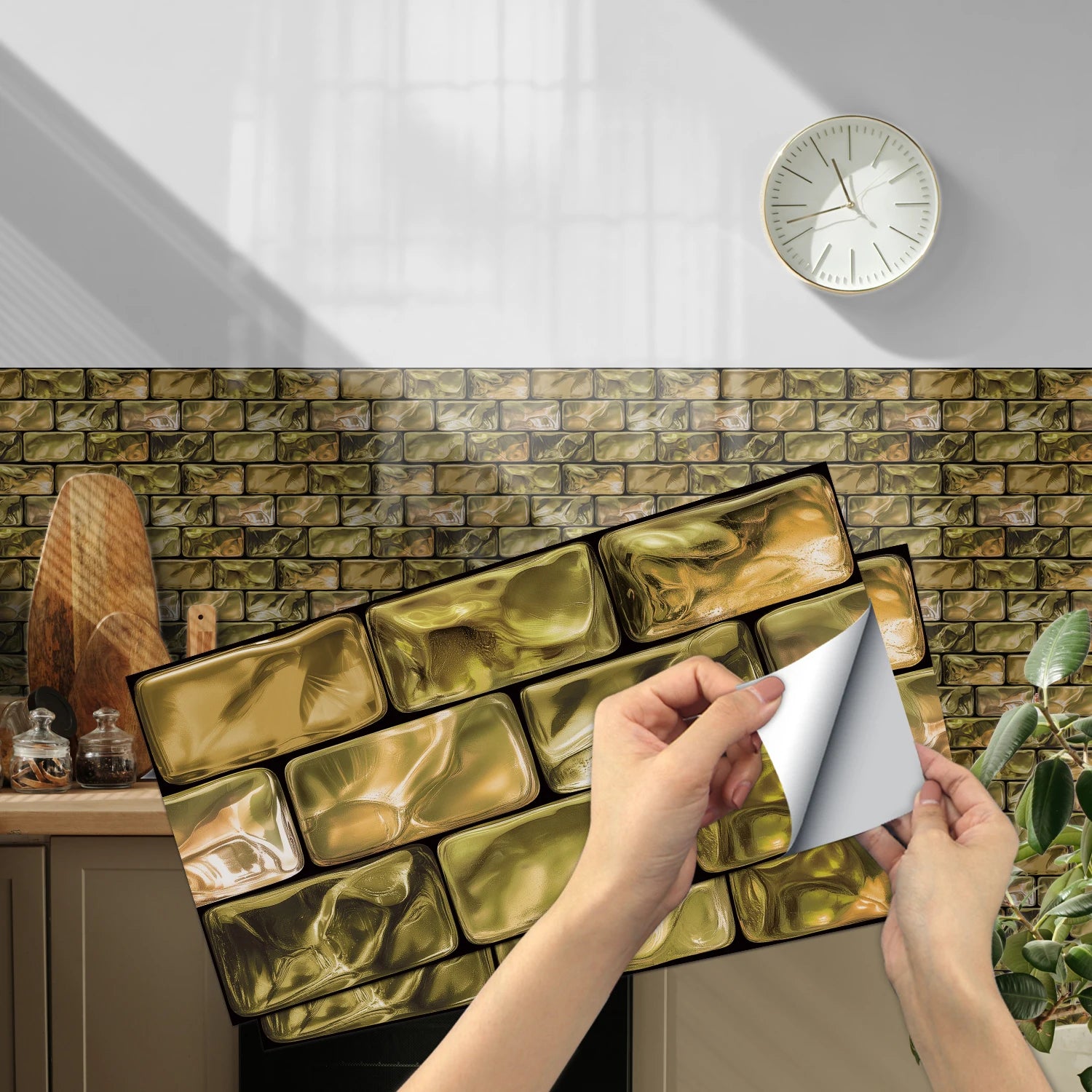 Vintage Faux Wall Tile Self-Adhesive Decal