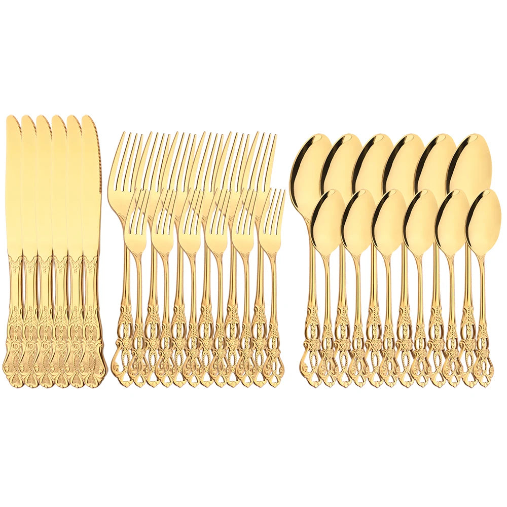 6/30Pcs Royal Colorful Dinnerware Set