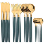 24pcs Stainless Steel Tableware Set