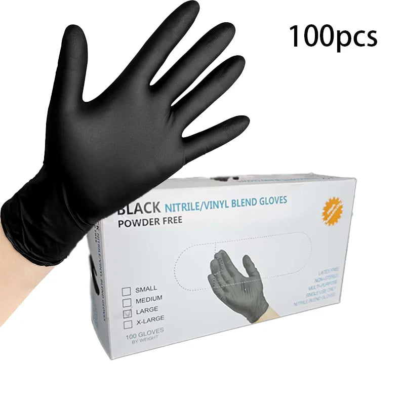 Heavy Duty Black Nitrile Gloves 100PCS, Disposable