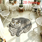 Grey Cat Pattern Rug