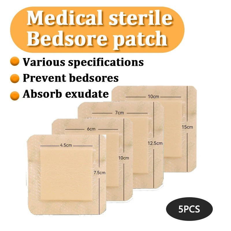 5pcs silicone foam dressing waterproof, sterile